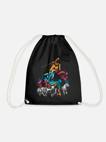 Geschenk Schleppjagd Jagdreiten - Turnbeutel - Schwarz