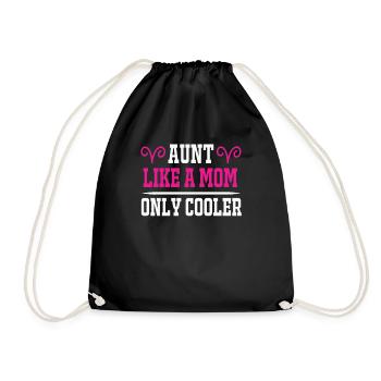 Aunt like a mom only cooler - Drawstring Bag - black - Front