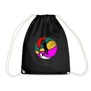 Cadeau de basket-ball vintage rétro des années 60 des années 70 - Sac de sport léger - noir - Devant