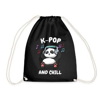 K-Pop And Chill - Turnbeutel - Schwarz - Vorne
