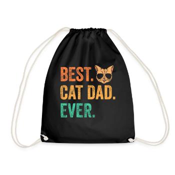 Cats dad - Drawstring Bag - black - Front