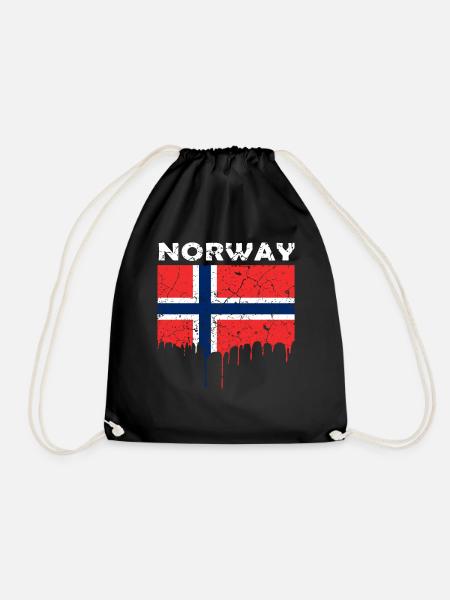 Norwegen Flagge - Turnbeutel - Schwarz