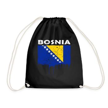 Bosnia flag - Drawstring Bag - black - Front