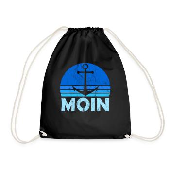 Moin Geschenk Ostsee Nordsee Urlaub - Turnbeutel - Schwarz - Vorne