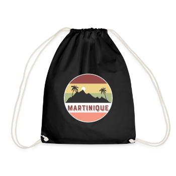 martinique retro country and countries - Drawstring Bag - black - Front