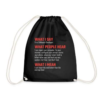 Programmierer nerd Debugging Geschenk - Turnbeutel - Schwarz - Vorne