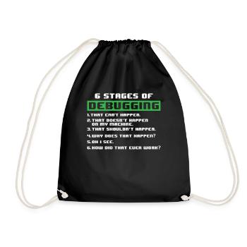 Debugging programmer - Drawstring Bag - black - Front