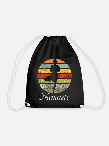 Yoga Kleidung Namaste Für Damen, Herren Und Kinder - Turnbeutel - Schwarz