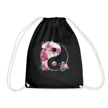 Yoga clothes yin yang for women, men, children - Drawstring Bag - black - Front
