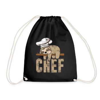 Paresseux chef cuisine cuisine cadeau - Sac de sport léger - noir - Devant