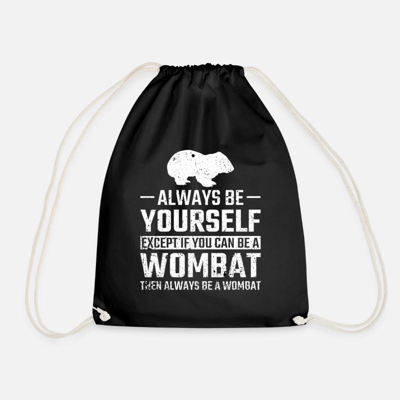 Wombats wombat - Drawstring Bag - black