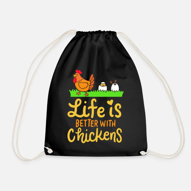 Poulet Poulet Oeuf Bio - Sac de sport léger - noir