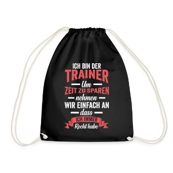 Fußball Trainer - Turnbeutel - Schwarz - Vorne