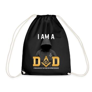 Masonic Freemasonry Traveler Dad Freemason - Drawstring Bag - black - Front