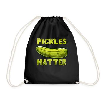 Pickle cucumber pickle - Drawstring Bag - black - Front