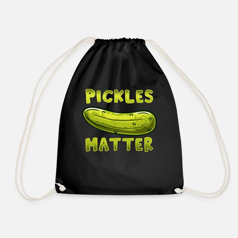 Pickle cucumber pickle - Drawstring Bag - black