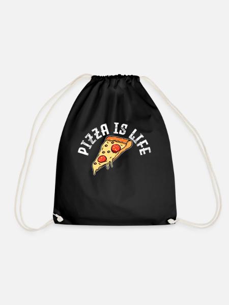 Pizza Pizza Pizza - Drawstring Bag - black