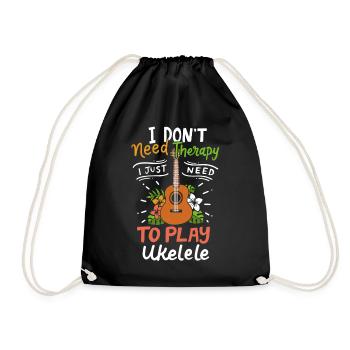 Ukulele - Drawstring Bag - black - Front