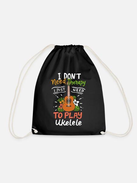 Ukulele - Drawstring Bag - black
