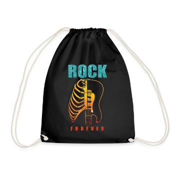 Rock and Roll Retro Rock n Roll music gift - Drawstring Bag - black - Front