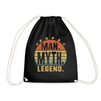 Vintage Papa Mann Mythos Legende Vatertag Papa - Turnbeutel - Schwarz - Vorne