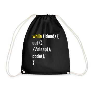 Programmierer Programmieren Geschenk - Turnbeutel - Schwarz - Vorne