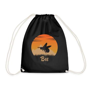 Bee in nature - Drawstring Bag - black - Front