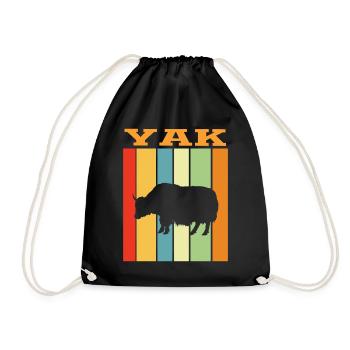 Yak Retro Play of Colors - Drawstring Bag - black - Front
