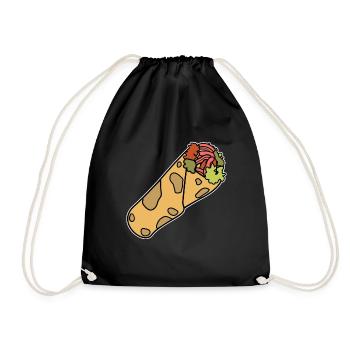 Lahmacun Kebab Dürüm Doner Falafel Taco Wrap - Drawstring Bag - black - Front