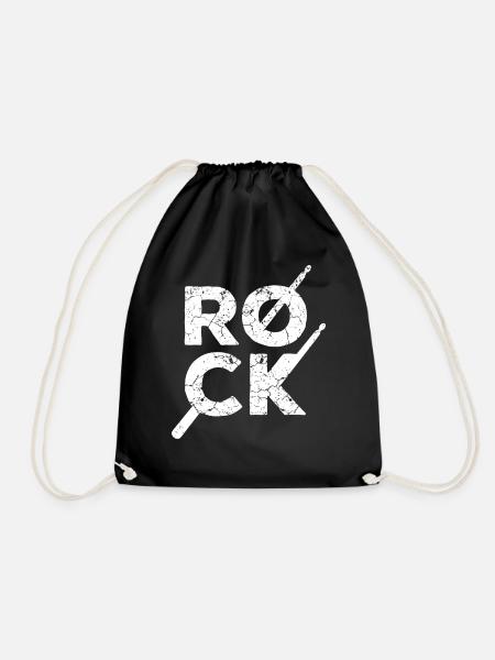 Rock Rocker Schlagzeug Schlagzeuger - Turnbeutel - Schwarz