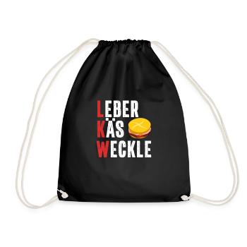 Truck Leberkäsweckle funny Swabian saying - Drawstring Bag - black - Front