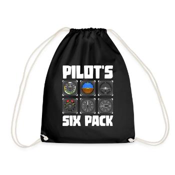 Pilot six-pack gift idea - Drawstring Bag - black - Front