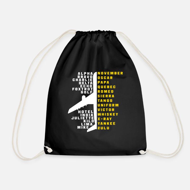 Pilot aviation - Drawstring Bag - black