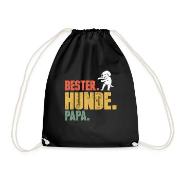 Hunde Papa Hund Vater Vatertag - Turnbeutel - Schwarz - Vorne