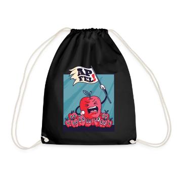 Apple revolution uprising of apples fruit gift - Drawstring Bag - black - Front
