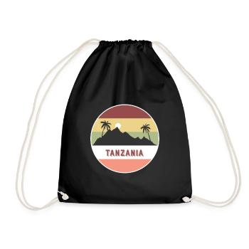 Tansania Retro Land und Länder - Turnbeutel - Schwarz - Vorne