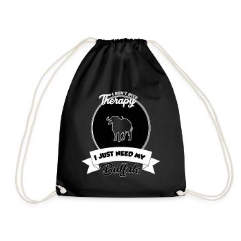 Buffalo - I don't need therapy - Drawstring Bag - black - Front
