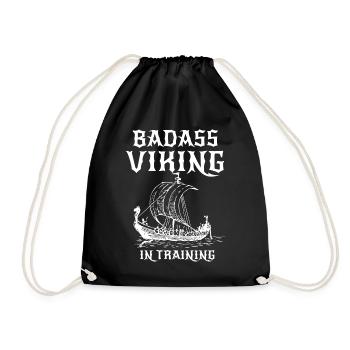 Badass Viking in Training - Turnbeutel - Schwarz - Vorne
