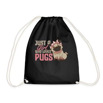Carlin chien fille - Sac de sport léger - noir - Devant