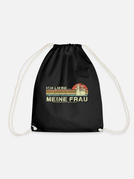 Ich liebe meine Frau Werkstatt basteln Geschenk - Turnbeutel - Schwarz