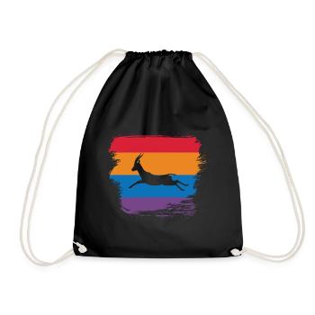 Gazelle Retro und Vintage Flagge - Turnbeutel - Schwarz - Vorne