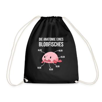 Anatomie eines Blobfisches Blobfisch Lustig - Turnbeutel - Schwarz - Vorne