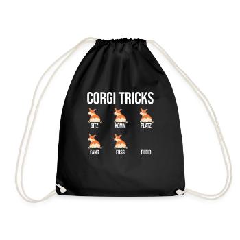 Lustiges Welsh Corgi Geschenk - Turnbeutel - Schwarz - Vorne