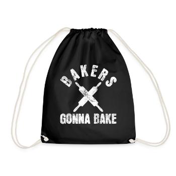 Bäcker Backen - Turnbeutel - Schwarz - Vorne