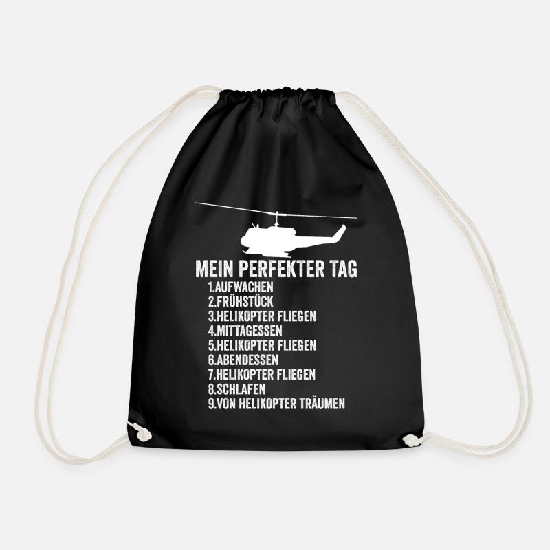Helikopter Luftfahrt - Turnbeutel - Schwarz