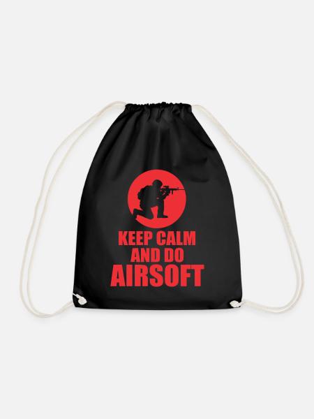 Ruhig Bleiben und Airsoft - Turnbeutel - Schwarz