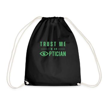 Optics eye glasses optician optician optician - Drawstring Bag - black - Front