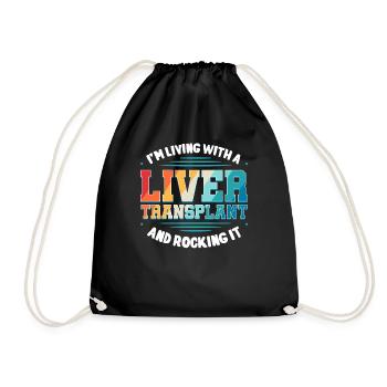 I'm Living With A Liver Transplant - Drawstring Bag - black - Front