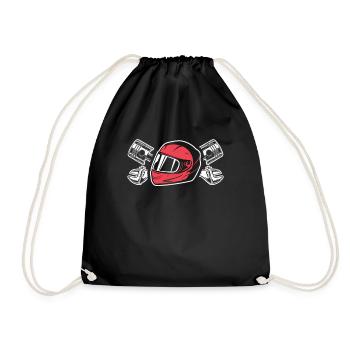 motorcycle - Drawstring Bag - black - Front