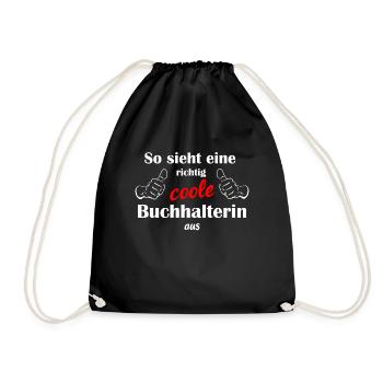 So sieht eine richtig coole Buchhalterin aus - Turnbeutel - Schwarz - Vorne